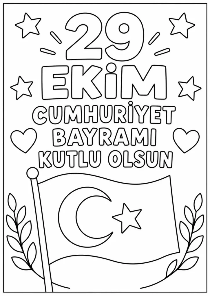 29 ekim kolay boyama sayfası