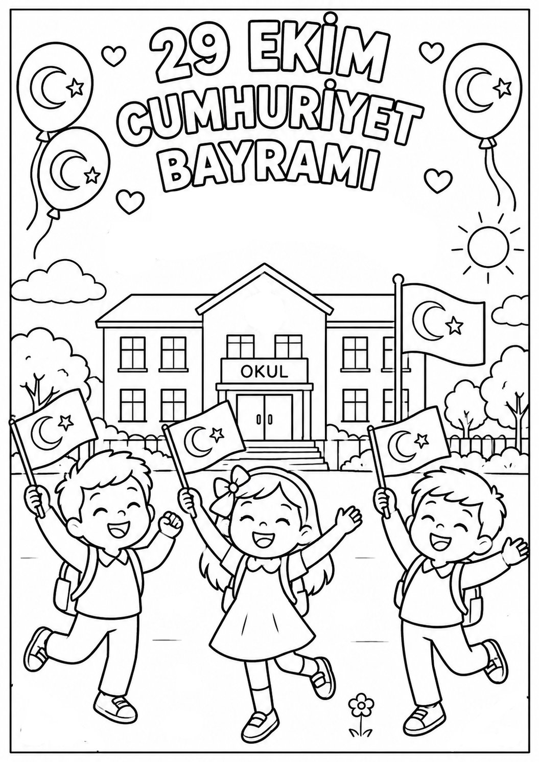 cumhuriyet bayramı boyama sayfası